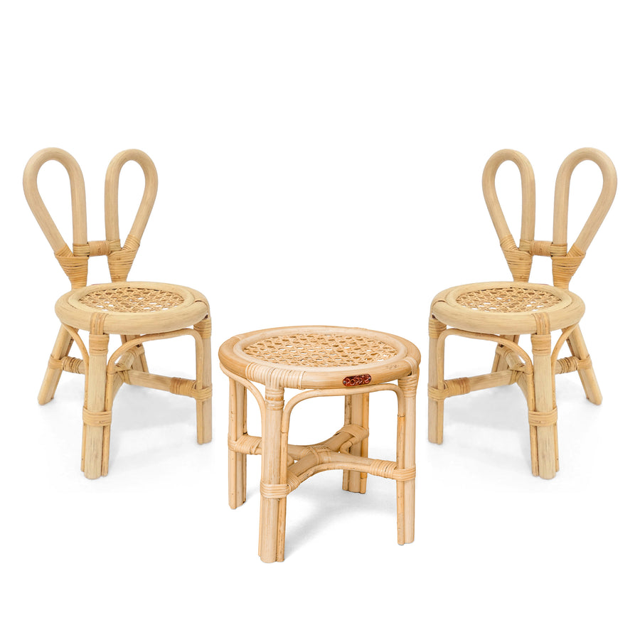 Poppie Mini Table Chairs Set Bunny Set Doll Size